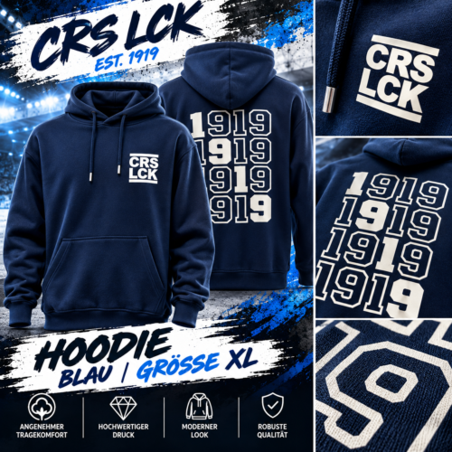 1919 Hoodie – Blau | Größe XL