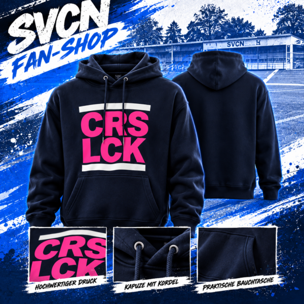 SVCN Fan-Shop Hoodie-Poster CRS LCK Hoodie dunkelblau mit pinkem Schriftzug und weißem Design