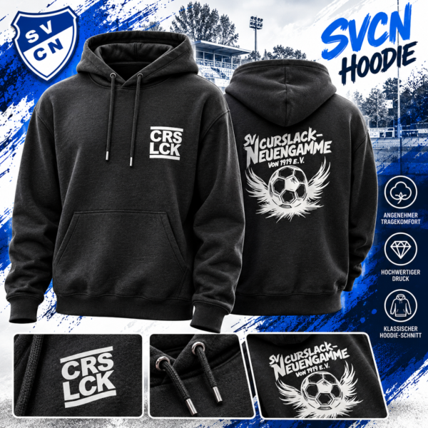 SVCN Hoodie geflügelter Ball grau Größe M