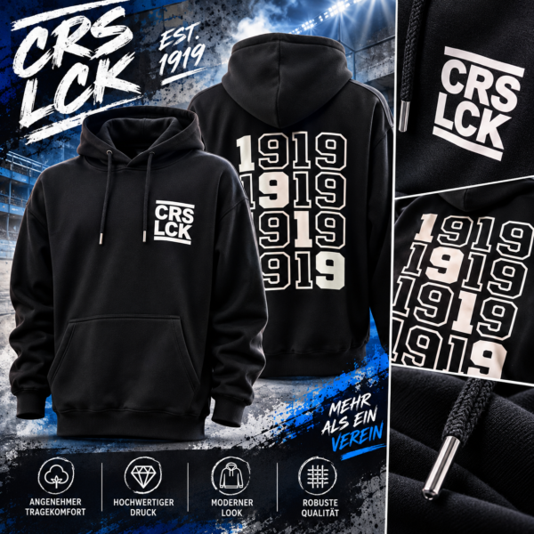 Hoodie „1919“ – Schwarz | Größe XL